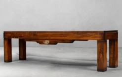 Casa Padrino Luxus Vintage Stil Sitzbank Braun 158 x 38 x H. 44,5 cm - Massivholz Bank - Vintage Stil Möbel - Massivholz Möbel - Bar Möbel - Luxus Möbel