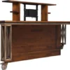 Casa Padrino Luxus Vintage Stil Schreibtisch Braun / Messing / Schwarz 270 x 120 x H. 76 cm - Massivholz Bürotisch mit Rollen - Vintage Stil Büro Möbel - Luxus Büro Möbel