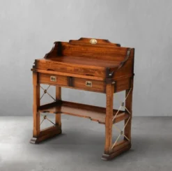 Casa Padrino Luxus Vintage Stil Sekretär Braun 95,5 x 52 x H. 103,5 cm - Massivholz Schreibtisch - Massivholz Bürotisch - Vintage Stil Büro Möbel - Luxus Büro Möbel - Massivholz Büro Möbel