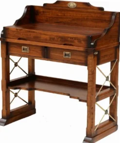 Casa Padrino Luxus Vintage Stil Sekretär Braun 95,5 x 52 x H. 103,5 cm - Massivholz Schreibtisch - Massivholz Bürotisch - Vintage Stil Büro Möbel - Luxus Büro Möbel - Massivholz Büro Möbel
