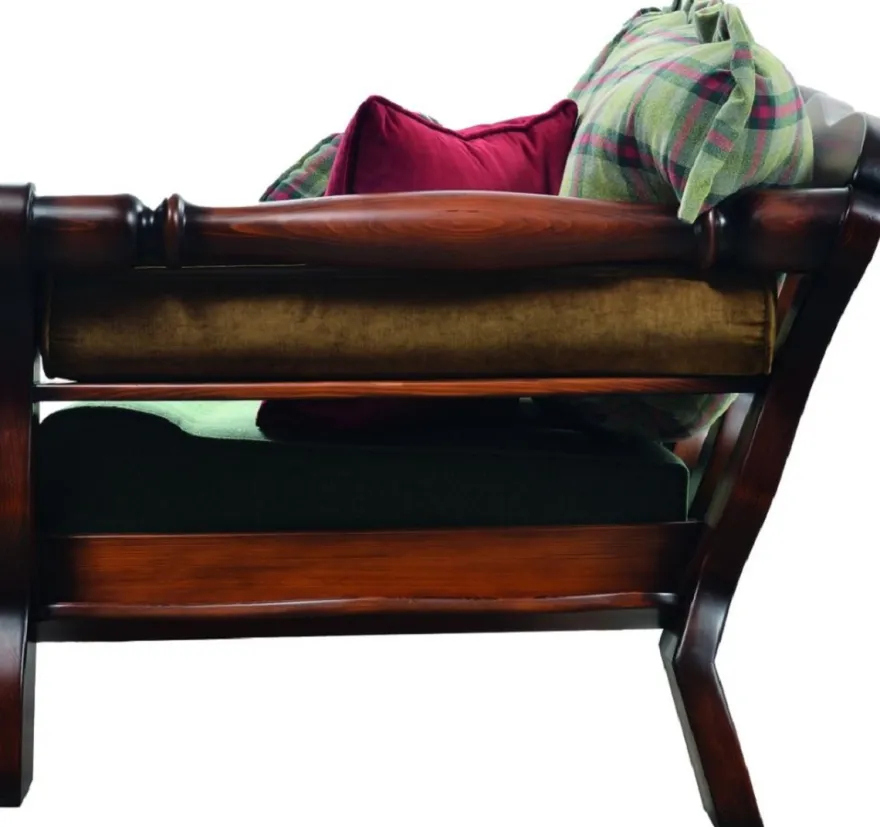 Casa Padrino Luxus Vintage Stil Sofa Grün / Rot / Dunkelbraun 185 x 98 x H. 85 cm - Massivholz Wohnzimmer Sofa mit elegantem Muster - Wohnzimmer Möbel - Luxus Möbel - Vintage Stil Möbel