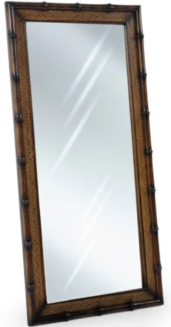 Casa Padrino Luxus Vintage Stil Wandspiegel Braun / Naturfarben 74 x 8 x H. 184 cm - Rechteckiger Massivholz Spiegel - Vintage Stil Möbel - Luxus Möbel