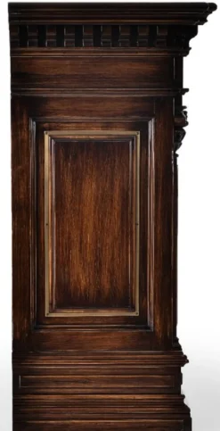 Casa Padrino Luxus Vintage Stil Sideboard mit 2 Türen und Marmorplatte Braun / Naturfarben / Schwarz 212,5 x 56 x H. 123,5 cm - Massivholz Schrank - Vintage Stil Möbel - Luxus Massivholz Möbel