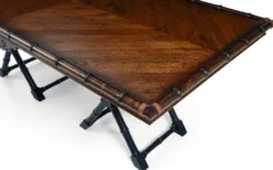 Casa Padrino Luxus Vintage Stil Esstisch Braun / Schwarz 215 x 108 x H. 78 cm - Rechteckiger Massivholz Esszimmertisch - Esszimmer Möbel - Massivholz Möbel - Vintage Stil Möbel - Luxus Möbel