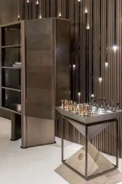 Casa Padrino Luxus Vitrine Dunkelbraun / Bronze 105,95 x 48,15 x H. 170 cm - Vitrinenschrank mit Tür - Hotel Möbel - Luxus Möbel - Luxus Kollektion
