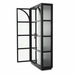 Casa Padrino Luxus Vitrine Schwarz / Bronze 118 x 44,5 x H. 210 cm - Luxus Interior