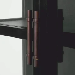Casa Padrino Luxus Vitrine Schwarz / Bronze 118 x 44,5 x H. 210 cm - Luxus Interior