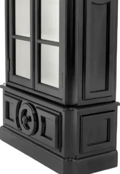 Casa Padrino Luxus Vitrine Schwarz / Weiß 113 x 46 x H. 240 cm - Massivholz Vitrinenschrank - Wohnzimmerschrank mit 2 Glastüren und Schublade - Luxus Qualität