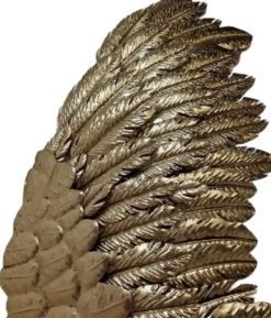 Casa Padrino Luxus Wanddeko Engelsflügel Gold 44,5 x 4,4 x H. 115,6 cm - Dekorative Metall Flügel - Deko Accessoires
