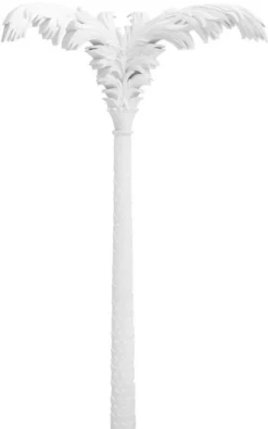 Casa Padrino Luxus Wanddeko Palme Mattweiß 206 x H. 260 cm - Kunstharz Palme - Luxus Deko Accessoires
