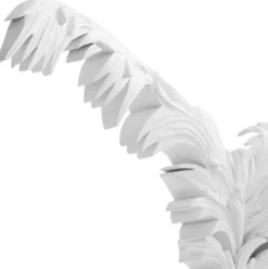 Casa Padrino Luxus Wanddeko Palme Mattweiß 206 x H. 260 cm - Kunstharz Palme - Luxus Deko Accessoires