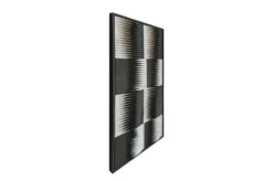 Casa Padrino Luxus Wanddekoration Braun / Weiß 60 x 4 x H. 120 cm - Großes handgeflochtenes Wandrelief Elin aus Wasserhyazinthe mit Sungkai Furnier Rahmen - Luxus Deko Accessoires