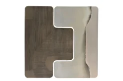 Casa Padrino Luxus Wanddekoration Silber 107,5 x 2,5 x H. 106,5 cm - Zweiteiliges Wandrelief Anchor aus Stahl mit geätztem Antik-Nickel und Silber Finish - Luxus Deko Accessoires
