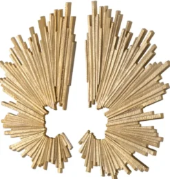 Casa Padrino Luxus Wanddeko Set Gold 55 x 7,5 x H. 75 cm - Wohnzimmer Deko - Hotel Deko - Deko Accessoires - Luxus Möbel - Luxus Kollektion