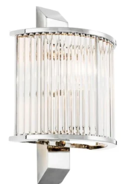 Casa Padrino Luxus Wandleuchte Silber 20,5 x 12 x H. 30 cm - Designer Wandlampe