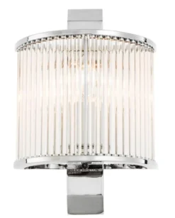 Casa Padrino Luxus Wandleuchte Silber 20,5 x 12 x H. 30 cm - Designer Wandlampe