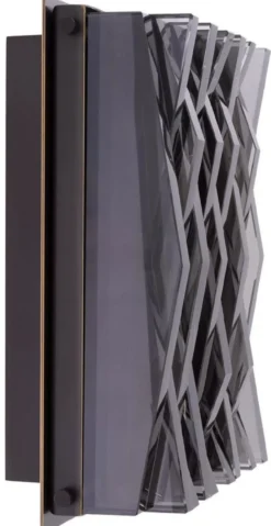 Casa Padrino Luxus Wandleuchte Bronzefarben / Grau 24 x 9 x H. 24 cm - Elegante Metall Wandlampe mit Glas Lampenschirm - Luxus Leuchten