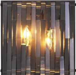 Casa Padrino Luxus Wandleuchte Bronzefarben / Grau 24 x 9 x H. 24 cm - Elegante Metall Wandlampe mit Glas Lampenschirm - Luxus Leuchten