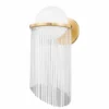 Casa Padrino Luxus Wandleuchte Antik Messing / Weiß H. 50,8 cm - Luxus Leuchten