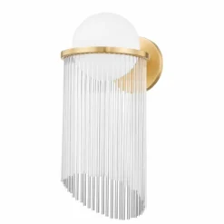 Casa Padrino Luxus Wandleuchte Antik Messing / Weiß H. 50,8 cm - Luxus Leuchten
