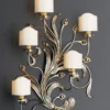 Casa Padrino Luxus Wandleuchte Gold B. 66 x H. 84 cm - Handgefertigte Wandleuchte aus Schmiedeeisen - Luxus Kollektion - Edel & Prunkvoll