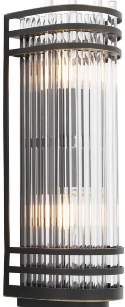 Casa Padrino Luxus Wandleuchte Bronzefarben 12 x 12,5 x H. 38 cm - Elegante Metall Wandlampe mit Glas Lampenschirm - Luxus Kollektion