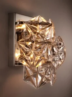 Casa Padrino Luxus Wandleuchte Nickel aus Metall und Glas, 23 x 15 x 26 cm