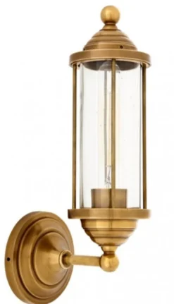 Casa Padrino Luxus Wandleuchte Messing - Wandlampe im edlen Design - 11,5 x 16 x 38 cm