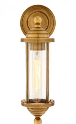 Casa Padrino Luxus Wandleuchte Messing - Wandlampe im edlen Design - 11,5 x 16 x 38 cm