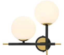 Casa Padrino Luxus Wandleuchte Schwarz / Gold / Weiß 35 x 17 x H. 35 cm - Hotel & Restaurant Lampe