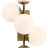 Casa Padrino Luxus Wandleuchte Antik Messingfarben / Weiß 27 x 24 x H. 50 cm - Wohnzimmer Wandlampe