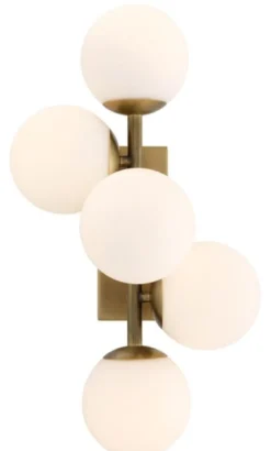 Casa Padrino Luxus Wandleuchte Antik Messingfarben / Weiß 27 x 24 x H. 50 cm - Wohnzimmer Wandlampe