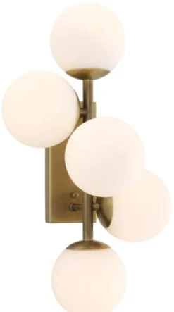 Casa Padrino Luxus Wandleuchte Antik Messingfarben / Weiß 27 x 24 x H. 50 cm - Wohnzimmer Wandlampe