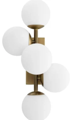Casa Padrino Luxus Wandleuchte Antik Messingfarben / Weiß 27 x 24 x H. 50 cm - Wohnzimmer Wandlampe