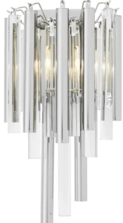Casa Padrino Luxus Wandleuchte / Wandlampe Silber 23 x 14,5 x H. 42 cm - Hotel Restaurant Kollektion