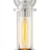 Casa Padrino Luxus Wandleuchte Nickel aus Messing und Glas - 11,5 x 16 x 38 cm