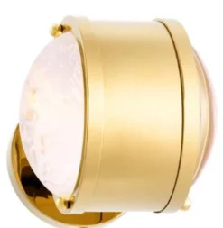 Casa Padrino Luxus Wandleuchte Gold / Weiß 12,5 x 18,5 x H. 12,5 cm - Luxus Kollektion