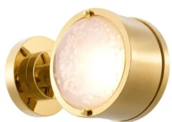 Casa Padrino Luxus Wandleuchte Gold / Weiß 12,5 x 18,5 x H. 12,5 cm - Luxus Kollektion