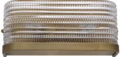 Casa Padrino Luxus Wandleuchte Antik Messingfarben 29,5 x 11,5 x H. 12,5 cm - Wohnzimmerlampe mit Glas Lampenschirm