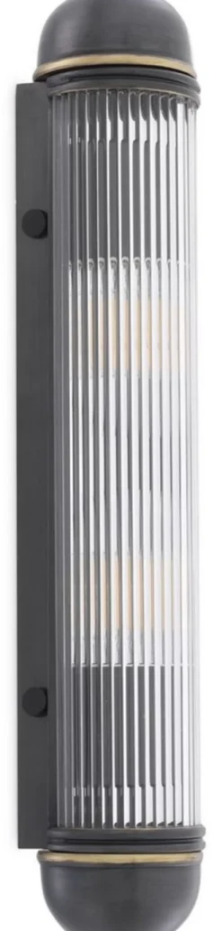 Casa Padrino Luxus Wandleuchte Bronzefarben 7 x 7,5 x H. 40 cm - Elegante Metall Wandlampe mit Glas Lampenschirm - Luxus Leuchten