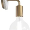 Casa Padrino Luxus Wandleuchte Antik Messingfarben / Weiß 12,7 x 16,5 x H. 33 cm - Hotel & Restaurant Wandlampe
