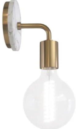 Casa Padrino Luxus Wandleuchte Antik Messingfarben / Weiß 12,7 x 16,5 x H. 33 cm - Hotel & Restaurant Wandlampe
