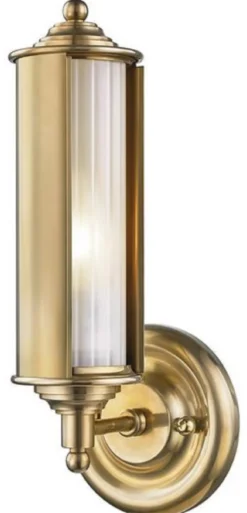 Casa Padrino Luxus Wandleuchte Antik Messing / Weiß 12,1 x 12,7 x H. 31,1 cm - Luxus Kollektion