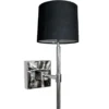 Casa Padrino Luxus Wandleuchte Silber / Schwarz 26 x 17 x H. 32 cm - Wandleuchte mit Ausleger und Lampenschirm