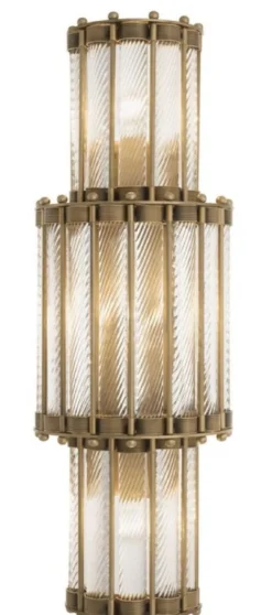 Casa Padrino Luxus Wandleuchte Antik Messingfarben 22,5 x 15 x H. 65 cm - Wohnzimmerlampe