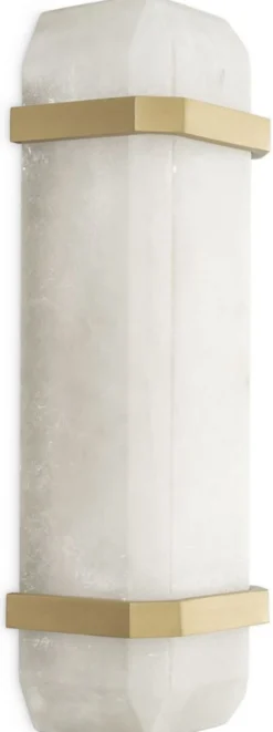 Casa Padrino Luxus Wandleuchte Alabaster / Antik Messing 13 x 11 x H. 42 cm - Elegante Wandlampe mit Alabaster Lampenschirm - Luxus Leuchten
