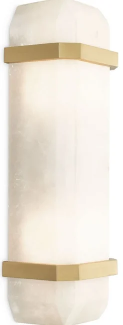 Casa Padrino Luxus Wandleuchte Alabaster / Antik Messing 13 x 11 x H. 42 cm - Elegante Wandlampe mit Alabaster Lampenschirm - Luxus Leuchten