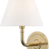Casa Padrino Luxus Wandleuchte Antik Messing / Weiß 20,3 x 24,1 x H. 28,6 cm - Hotel & Restaurant Wandlampe