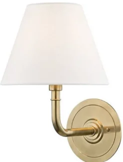 Casa Padrino Luxus Wandleuchte Antik Messing / Weiß 20,3 x 24,1 x H. 28,6 cm - Hotel & Restaurant Wandlampe