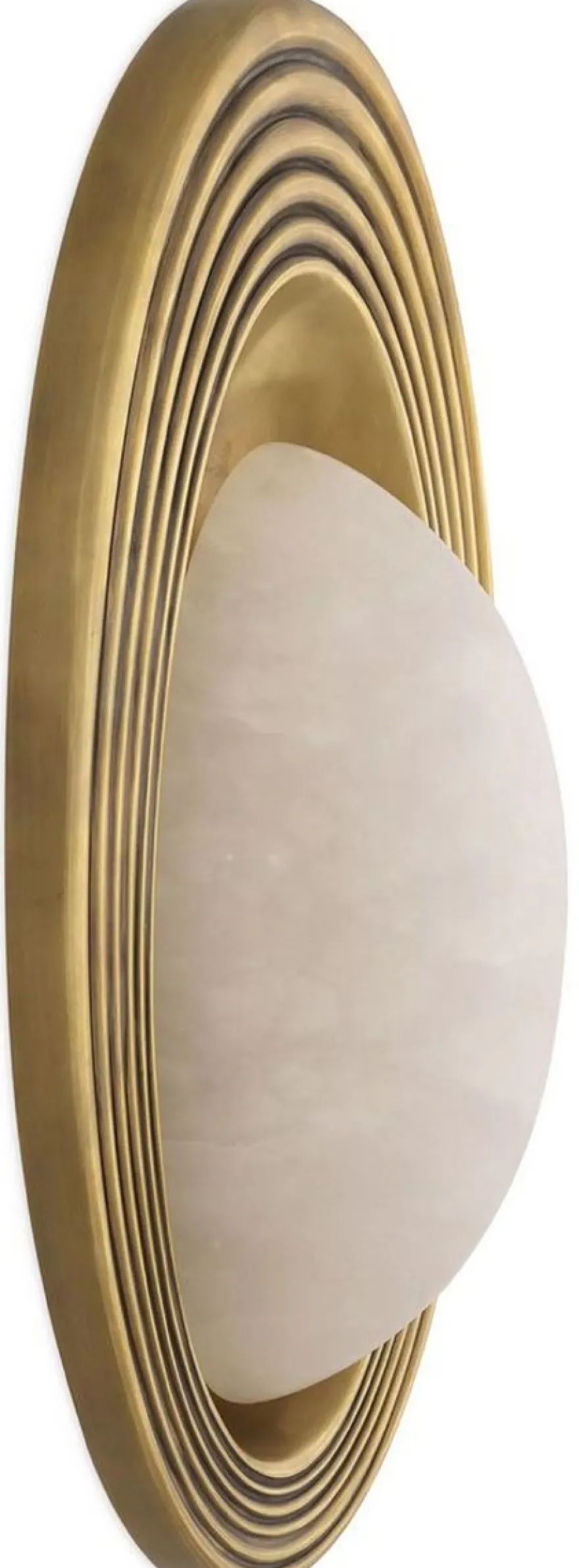 Casa Padrino Luxus Wandleuchte Vintage Messing / Alabaster 25 x 10 x H. 45 cm - Ovale Wandlampe - Wohnzimmer Wandleuchte - Hotel Wandleuchte - Restaurant Wandleuchte - Luxus Leuchten